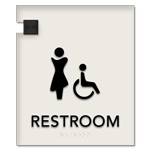 Restroom Sign w/ Female & ISA Symbols