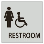 Restroom Sign w/ Female & ISA Symbols
