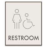 Restroom Sign w/ Female & ISA Symbols