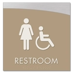 Restroom Sign w/ Female & ISA Symbols