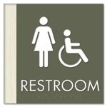 Restroom Sign w/ Female & ISA Symbols