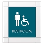 Restroom Sign w/Male & ISA Symbols