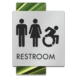 Restroom Sign w/Unisex & Dynamic ISA Symbols