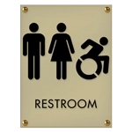 Restroom Sign w/Unisex & Dynamic ISA Symbols