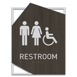 Restroom Sign w/Unisex & ISA Symbols