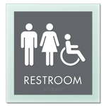 Restroom Sign w/ Unisex & ISA Symbols