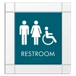 Restroom Sign w/ Unisex & ISA Symbols