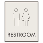Restroom Sign w/ Unisex Symbols