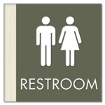 Restroom Sign w/ Unisex Symbols