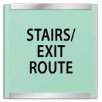 "Stairs/Exit Route" Egress Sign - CA Compliant