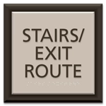 "Stairs/Exit Route" Egress Sign - CA Compliant