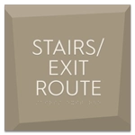 "Stairs/Exit Route" Egress Sign - CA Compliant