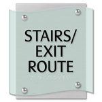 "Stairs/Exit Route" Egress Sign - CA Compliant