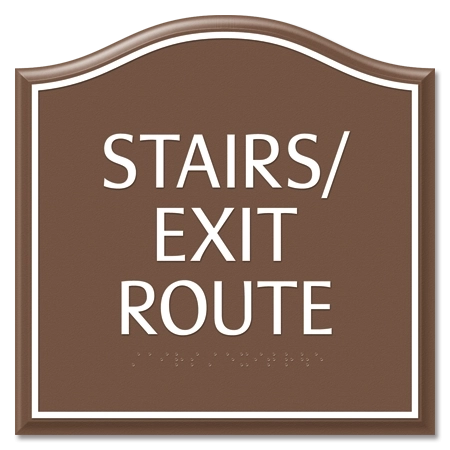 "Stairs/Exit Route" Egress Sign - CA Compliant