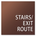 "Stairs/Exit Route" Egress Sign - CA Compliant