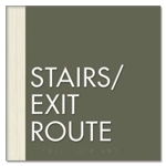 "Stairs/Exit Route" Egress Sign - CA Compliant
