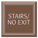 "Stairs/No Exit" Egress Sign - CA Compliant