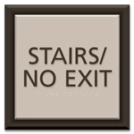 "Stairs/No Exit" Egress Sign - CA Compliant