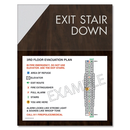 Standard Stairway Evacuation Plans - CA Compliant