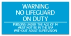Texas No Lifeguard on Duty Pool Sign
