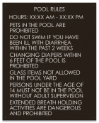Texas Pool Rules Sign