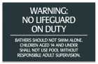 Utah No Lifeguard Pool Sign