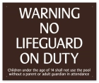Warning No Lifeguard on Duty Sign