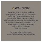 Warning Sign: Enclosed Parking Facilities