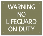 Washington DC No Lifeguard Pool Sign