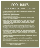 Washington DC Pool Rules with Hours Sign