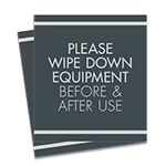 Wipe Down Equipment Sign - 2 Pack