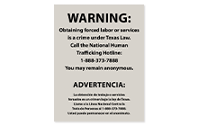 Human Trafficking Signs
