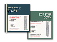 stairway evacuation signs