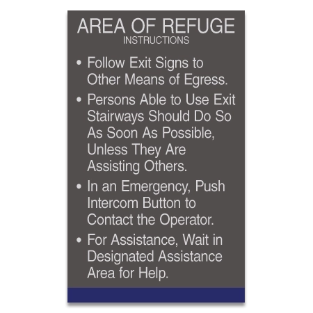 Area of Refuge Instructions Sign