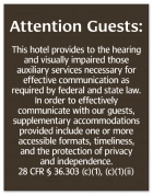 Attention Guests Sign: Hearing & Visually Impaired
