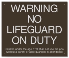 BC Warning - No Lifeguard on Duty Sign
