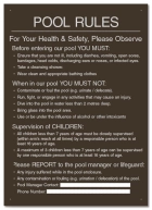 British Columbia Pool Rules Sign
