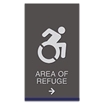 Directional Area of Refuge Sign - Dynamic ISA Symbol