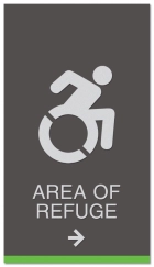 Directional Area of Refuge Sign - Dynamic ISA Symbol