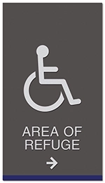 Directional Area of Refuge Sign - ISA Symbol