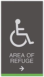 Directional Area of Refuge Sign - ISA Symbol