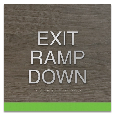 "Exit Ramp Down" Egress Sign - CA Compliant