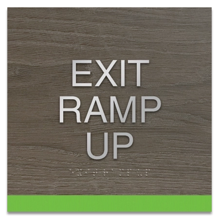 "Exit Ramp Up" Egress Sign - CA Compliant