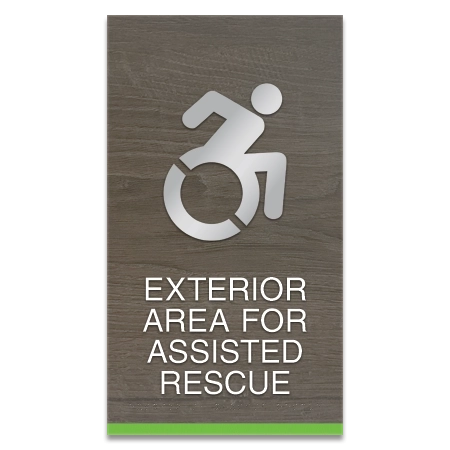 Exterior Area for Assisted Rescue Sign - Dynamic ISA Symbol