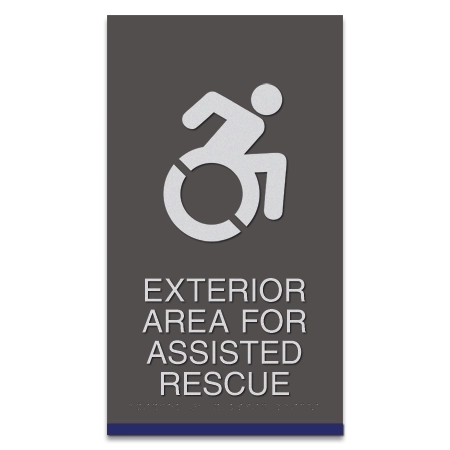 Exterior Area for Assisted Rescue Sign - Dynamic ISA Symbol