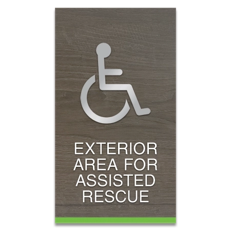 Exterior Area for Assisted Rescue Sign - ISA Symbol