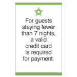 For guests staying fewer than 7 nights...