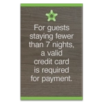 For guests staying fewer than 7 nights...