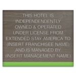 Franchisee Statement with Managed by Plaque - Premier Suites