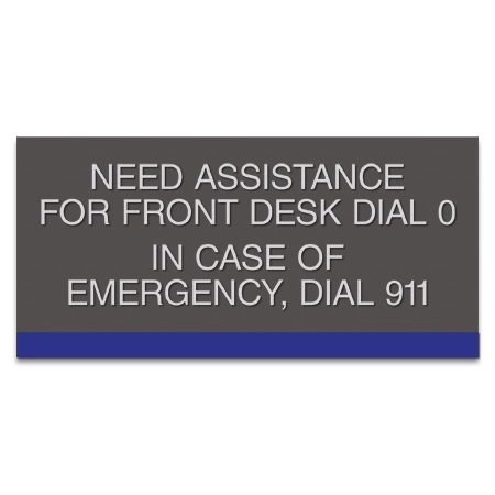 Front Desk/Emergency Sign